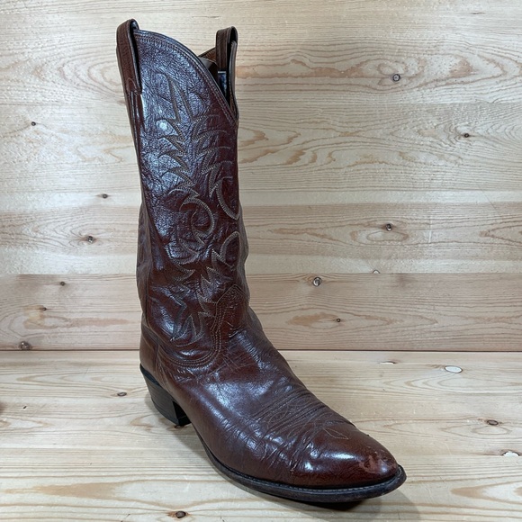 Nocona Western Cowboy Boots Size Men’s 11 D Brown Leather MADE IN USA 27813 - Picture 1 of 12